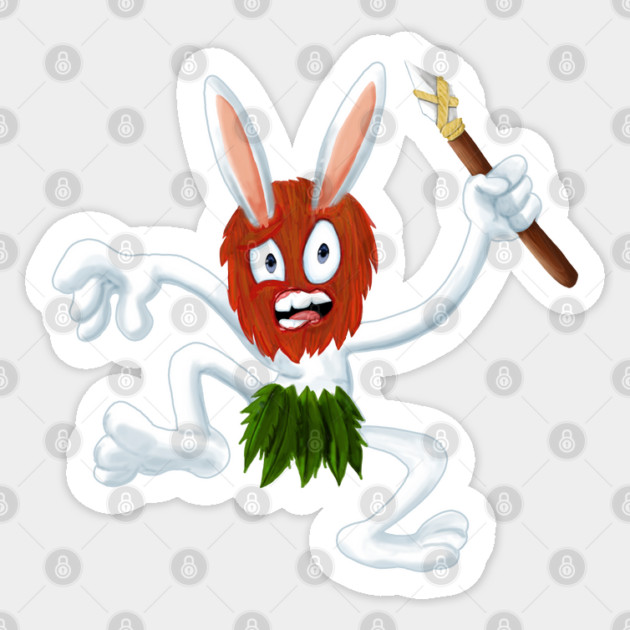 TRIBAL RABBIT Sticker by droidmonkey