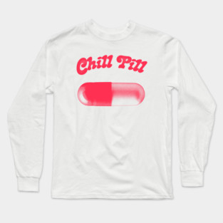 Chill Pill  /// Retro Aesthetic Design Long Sleeve T-Shirt