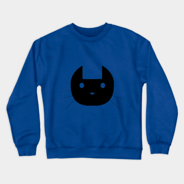CAT BLACK Crewneck Sweatshirt by droidmonkey
