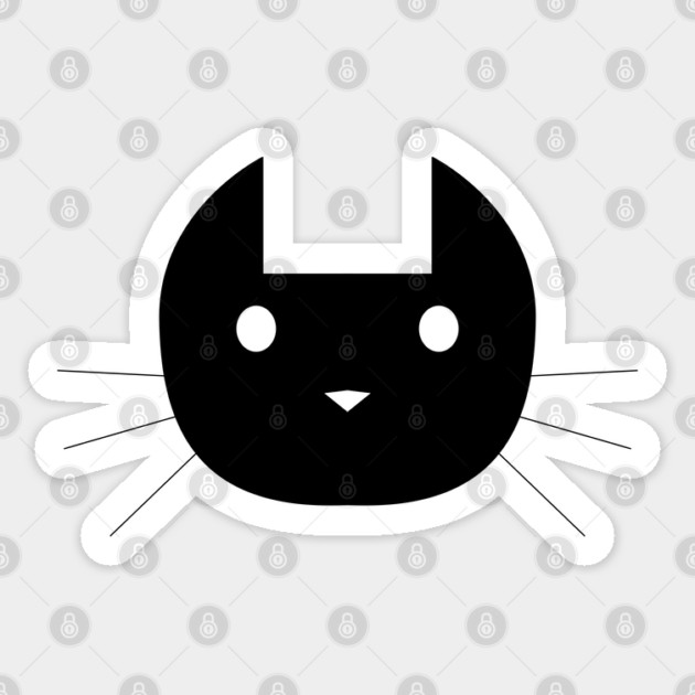 CAT BLACK Sticker by droidmonkey