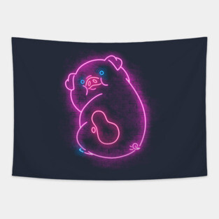Neon pig Tapestry