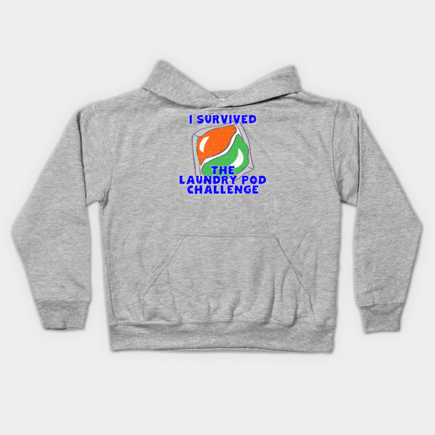 I Survived The Laundry Pod Challenge Kids Hoodie by belownormal