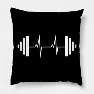 Dumbbell heartbeat - gym motivation Pillow