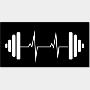 Dumbbell heartbeat - gym motivation Posters and Art