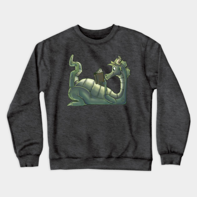 DRAGON READING Crewneck Sweatshirt by droidmonkey