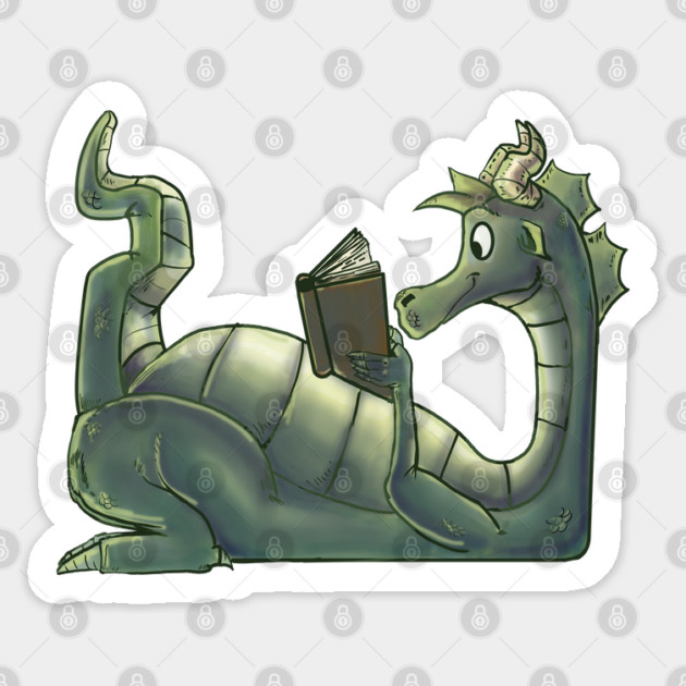 DRAGON READING Sticker by droidmonkey