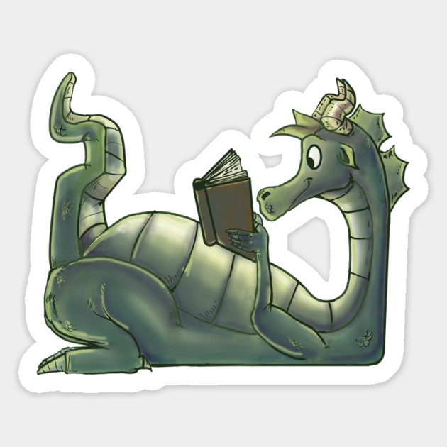 DRAGON READING Magnet by droidmonkey
