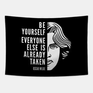 Oscar Wilde Inspirational Quote: Be Yourself Tapestry