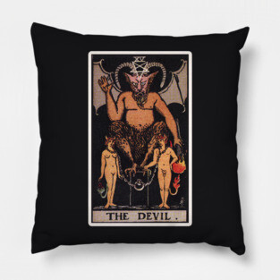 XV The Devil Tarot Card Pillow