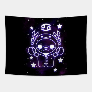 Cancer kawaii zodiac sign Tapestry