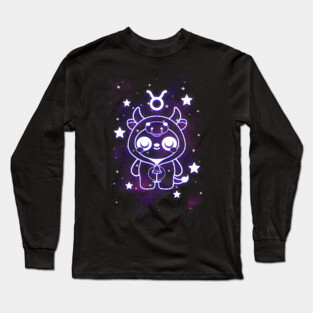 Taurus kawaii zodiac sign Long Sleeve T-Shirt