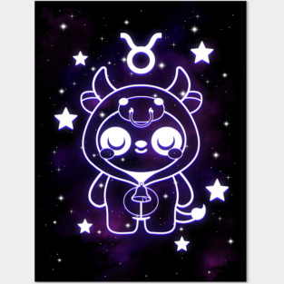 Taurus kawaii zodiac sign Posters and Art