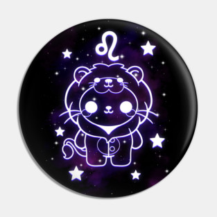 Leo kawaii zodiac sign Pin