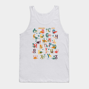 Dinosaurs A to Z- Rainbow Dinos Chart Tank Top