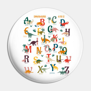 Dinosaurs A to Z- Rainbow Dinos Chart Pin