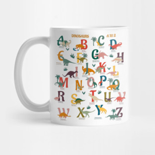 Dinosaurs A to Z- Rainbow Dinos Chart Mug