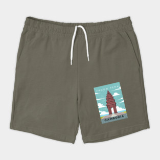 Phnom penh, Cambodia. Retro travel poster Shorts