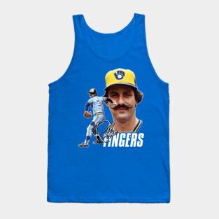 Retro Rollie Fingers Handlebar Crew Tribute Tank Top