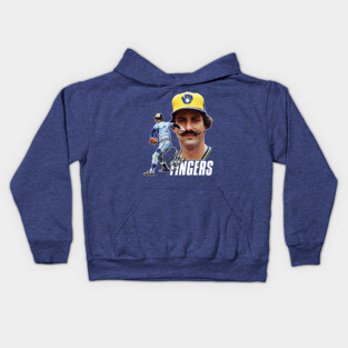 Retro Rollie Fingers Handlebar Crew Tribute Kids Hoodie