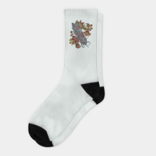 Feather Flowers Socks