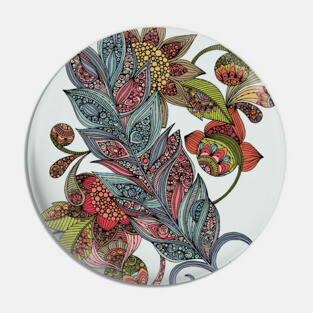 Feather Flowers Pin