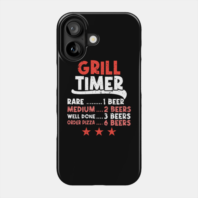 Grill Timer Rare BBQ and Drinking Beer Phone Case by belownormal