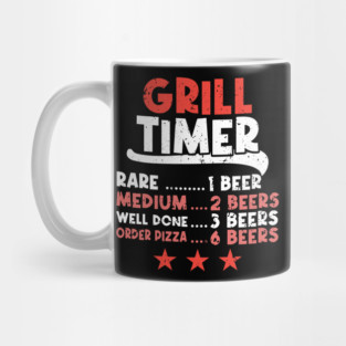 Grill Timer Rare BBQ and Drinking Beer Mug