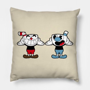 Happy Cuphead and Mugman Pillow