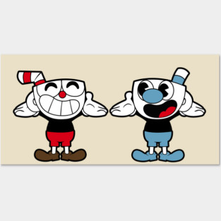 Happy Cuphead and Mugman Posters and Art
