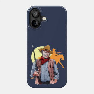 John Wayne - An illustration by Paul Cemmick Phone Case
