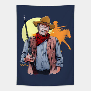 John Wayne - An illustration by Paul Cemmick Tapestry
