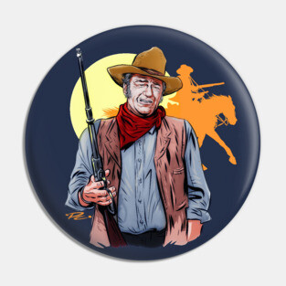 John Wayne - An illustration by Paul Cemmick Pin