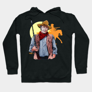 John Wayne - An illustration by Paul Cemmick Hoodie