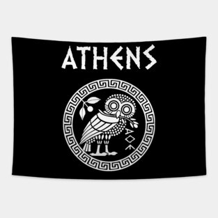 Athens Athenian Owl Symbol of Goddess Athena Tapestry