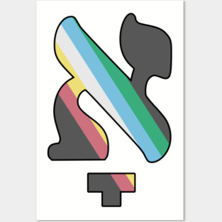 Kometz Aleph (Disability Pride Colors) Posters and Art