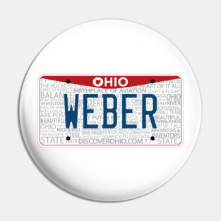 State of Ohio custom Weber vanity license plate Pin