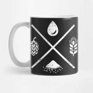 Retro Distressed Homebrew Beer Ingredients Mug