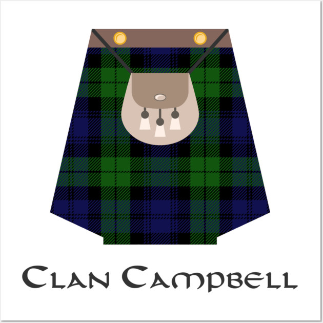 Scottish Clan Campbell Tartan Kilt Highlands Campbell Posters