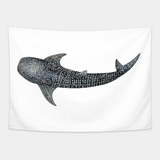 Whale shark Rhincodon typus for divers, animal lovers and fishermen Tapestry
