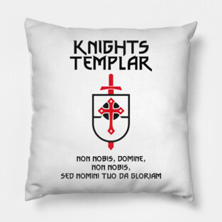 Knights Templar Motto ✙ Crusader ✠ Christian Warrior Custom Insignia Pillow