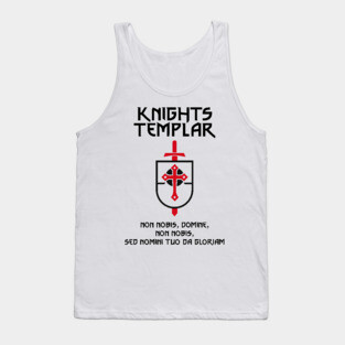 Knights Templar Motto ✙ Crusader ✠ Christian Warrior Custom Insignia Tank Top
