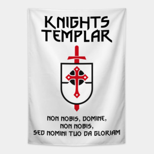 Knights Templar Motto ✙ Crusader ✠ Christian Warrior Custom Insignia Tapestry