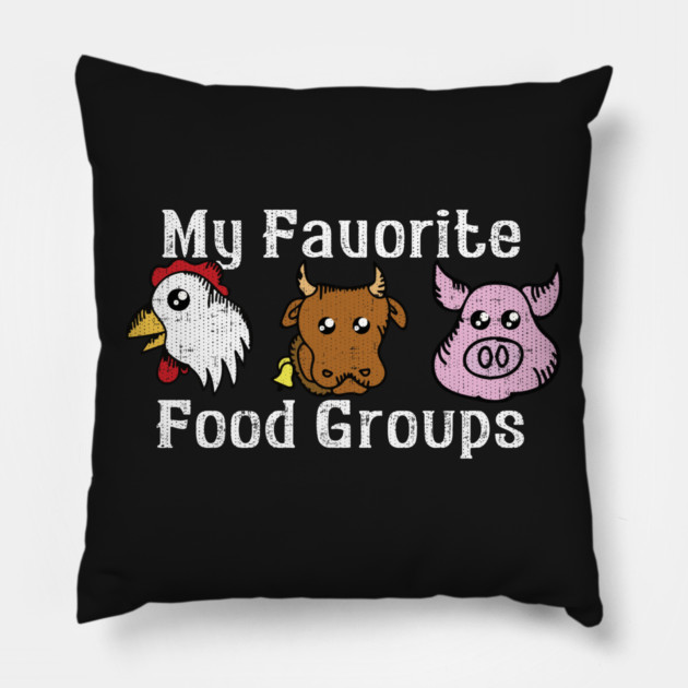 My Favorite Food Groups Pillow by belownormal
