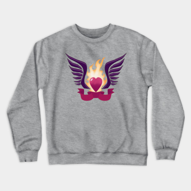 FLAME HEART Crewneck Sweatshirt by droidmonkey