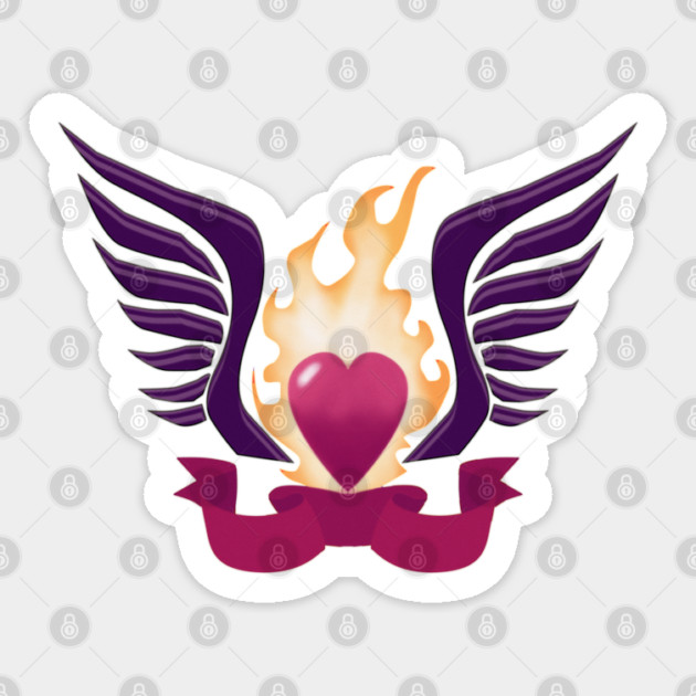 FLAME HEART Sticker by droidmonkey