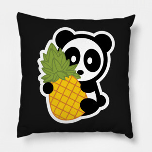 Panda Pineapple Pen Bambu Brand Food Foodie Tropical Dole Plantation Spikey Fresh Sour Sweet Citrus Hawaii Island Pillow