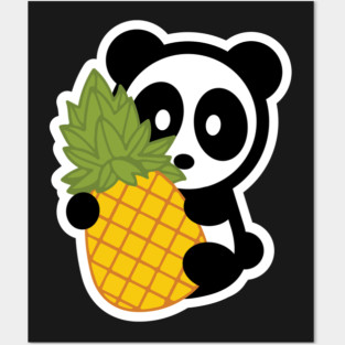 Panda Pineapple Pen Bambu Brand Food Foodie Tropical Dole Plantation Spikey Fresh Sour Sweet Citrus Hawaii Island Posters and Art