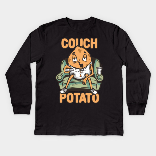 Couch Potato Kids Long Sleeve T-Shirt by Cosmo Gazoo