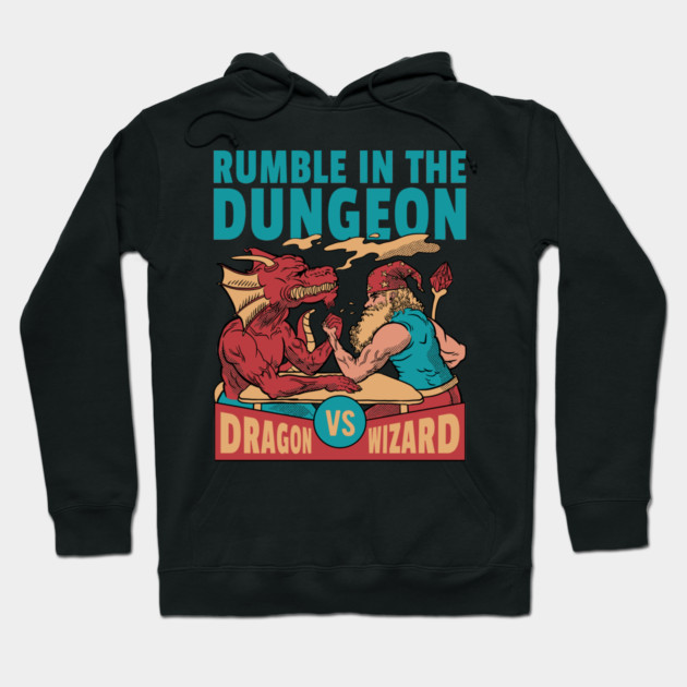 Dragon Arm Wrestling Wizard Hoodie by Cosmo Gazoo