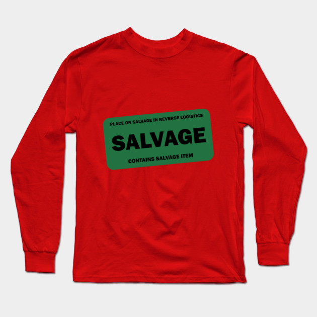 Contains Salvage Item Reverse Logistics Long Sleeve T-Shirt by belownormal